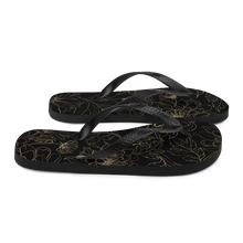 Golden Floral Flip-Flops by Design Express