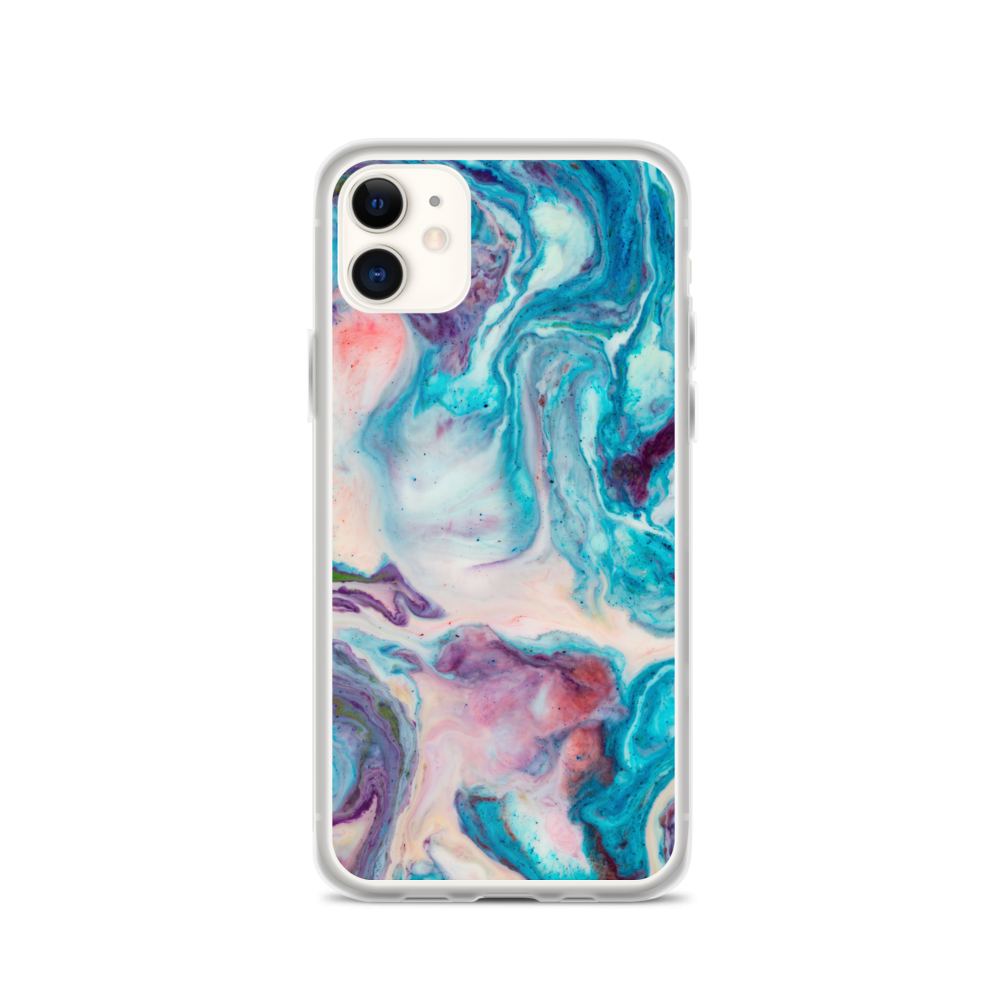 iPhone 11 Blue Multicolor Marble iPhone Case by Design Express