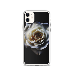 iPhone 11 White Rose on Black iPhone Case by Design Express