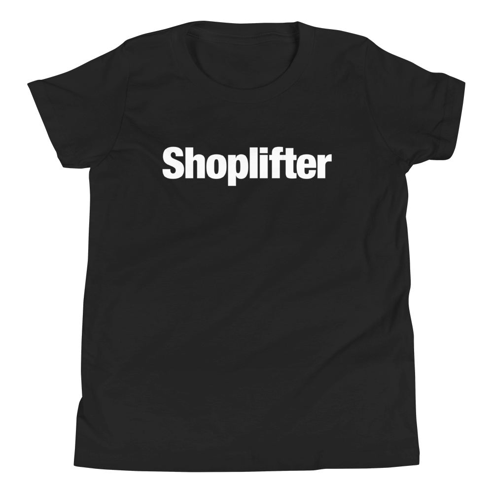 Black / S Shoplifter Unisex Youth T-Shirt by Design Express