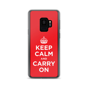 Samsung Galaxy S9 Keep Calm and Carry On (Red White) Samsung Case Samsung Case by Design Express