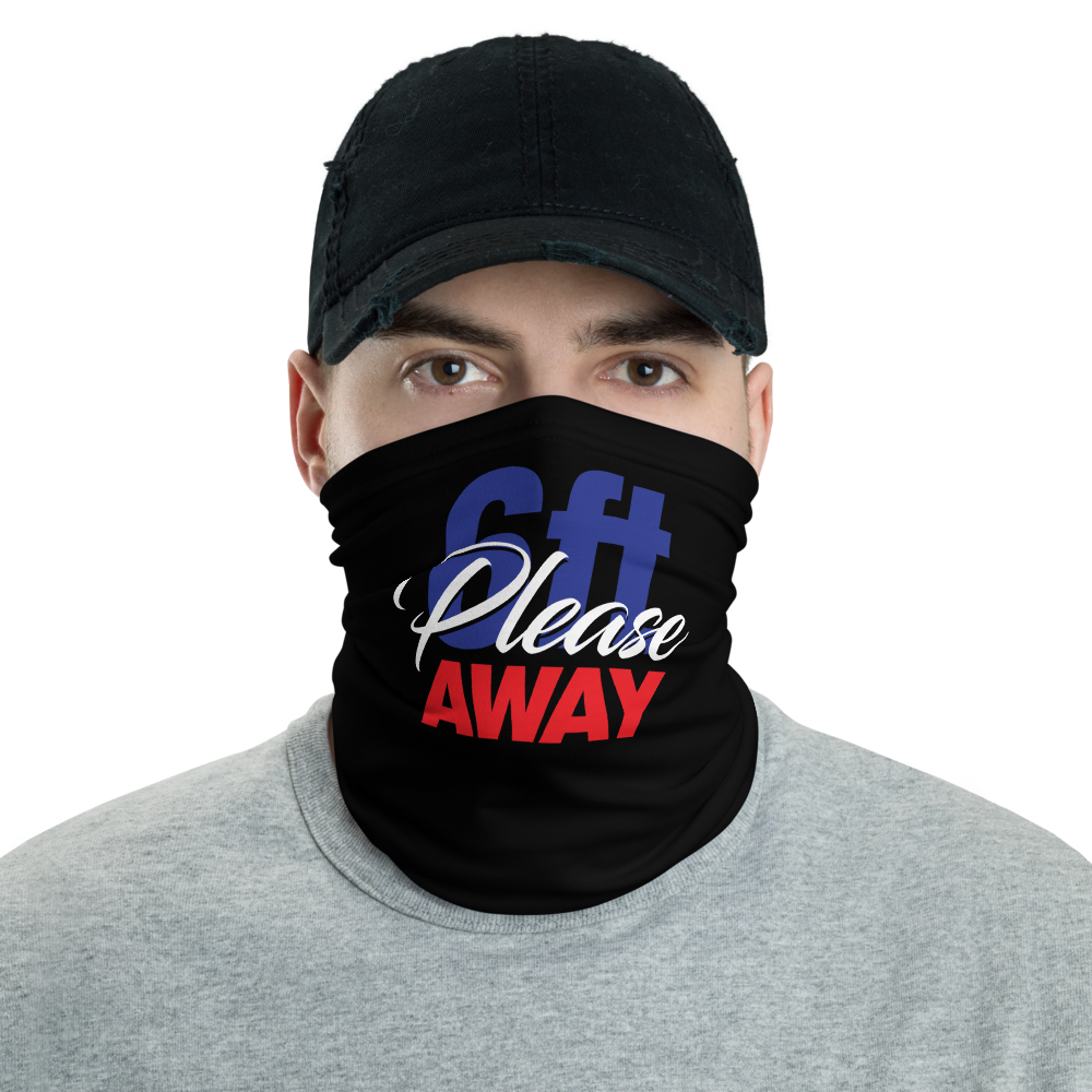 Default Title 6ft Please Away Blue Red Neck Gaiter Masks by Design Express