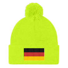 Neon Yellow Germany Flag Pom Pom Knit Cap by Design Express
