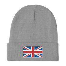 Gray United Kingdom Flag "Solo" Knit Beanie by Design Express
