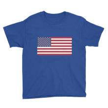 Royal Blue / XS United States Flag "Solo" Youth Short Sleeve T-Shirt by Design Express