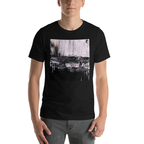 XS Black & White Abstract Painting Unisex T-Shirt by Design Express