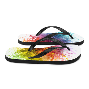 Rainbow Paint Splash Flip-Flops by Design Express