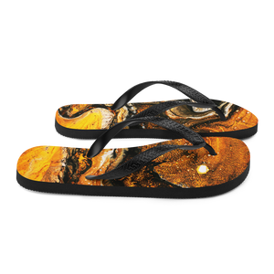 Yellow Orange Abstract Flip-Flops by Design Express