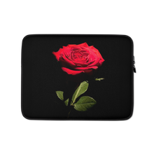 13 in Red Rose on Black Laptop Sleeve by Design Express