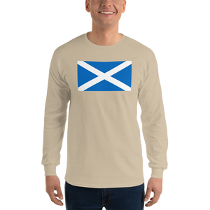 Sand / S Scotland Flag "Solo" Long Sleeve T-Shirt by Design Express