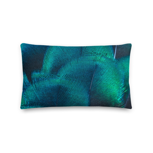 Default Title Green Blue Peacock Rectangle Premium Pillow by Design Express