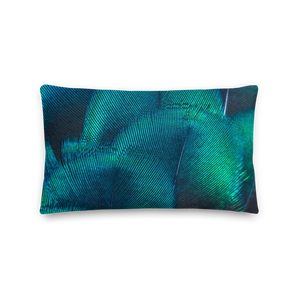 Default Title Green Blue Peacock Rectangle Premium Pillow by Design Express