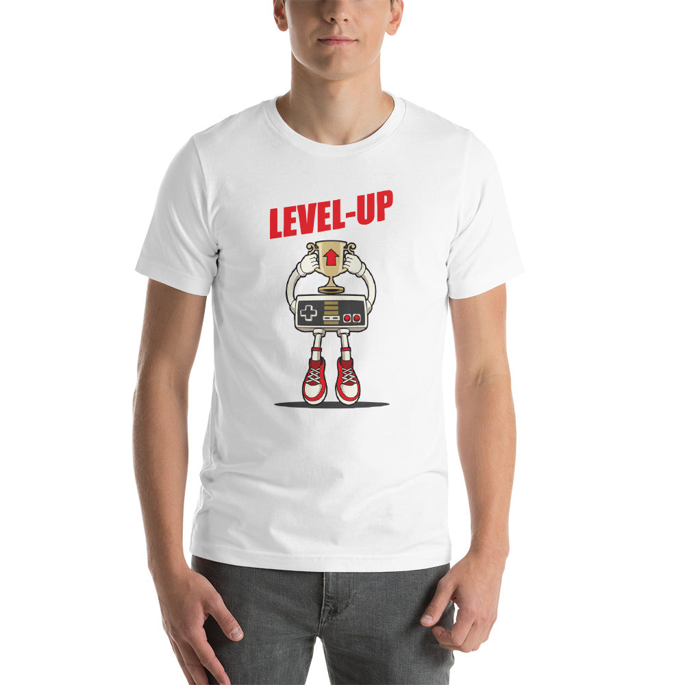 White / XS Level-Up Short-Sleeve Unisex T-Shirt by Design Express