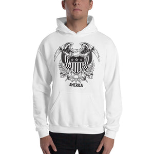 White / S United States Of America Eagle Illustration Hooded Sweatshirt by Design Express