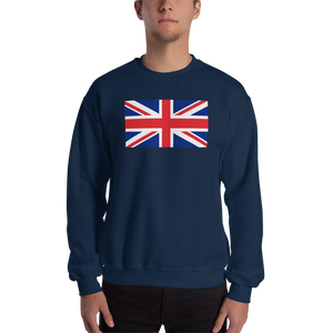 Navy / S United Kingdom Flag "Solo" Sweatshirt by Design Express
