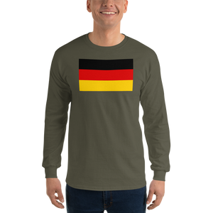 Military Green / S Germany Flag Long Sleeve T-Shirt by Design Express