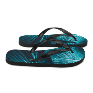 Turquoise Leaf Flip-Flops by Design Express