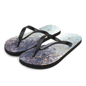 S Soft Blue Gold Flip-Flops by Design Express