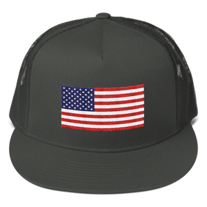 Charcoal United States Flag "Solo" Trucker Cap by Design Express