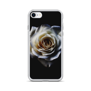 iPhone 7/8 White Rose on Black iPhone Case by Design Express