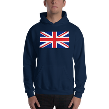 Navy / S United Kingdom Flag "Solo" Hooded Sweatshirt by Design Express