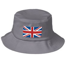 Grey United Kingdom Flag "Solo" Old School Bucket Hat by Design Express