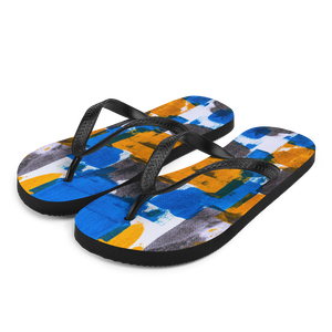 S Bluerange Abstract Marble Flip-Flops by Design Express