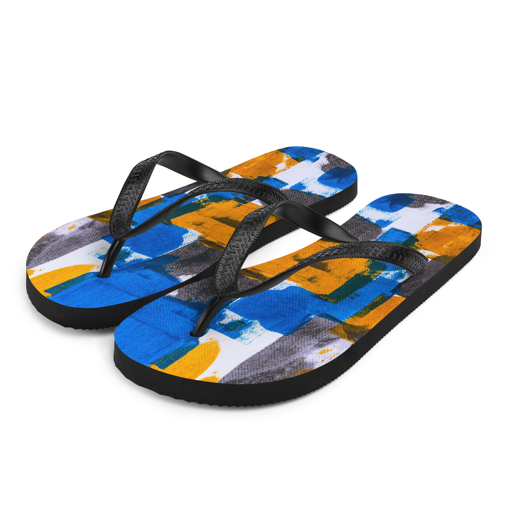 S Bluerange Abstract Marble Flip-Flops by Design Express