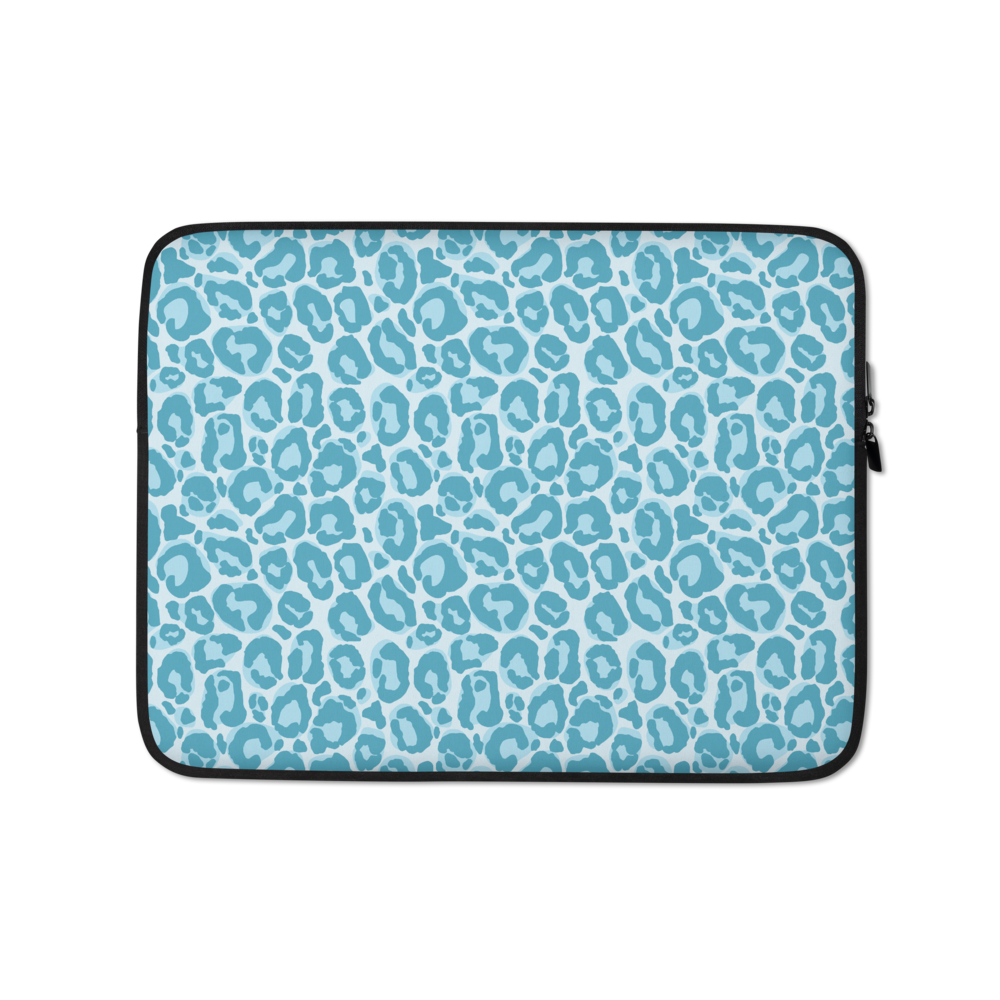 13 in Teal Leopard Print Laptop Sleeve by Design Express