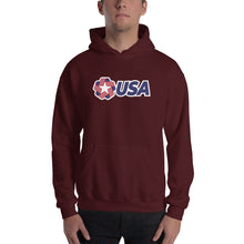 Maroon / S USA "Rosette" Hooded Sweatshirt by Design Express