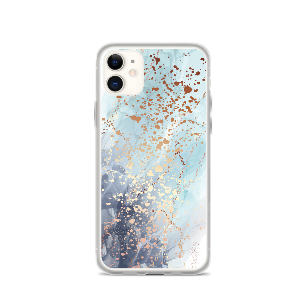 iPhone 11 Soft Blue Gold iPhone Case by Design Express