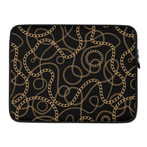 15 in Golden Chains Laptop Sleeve by Design Express