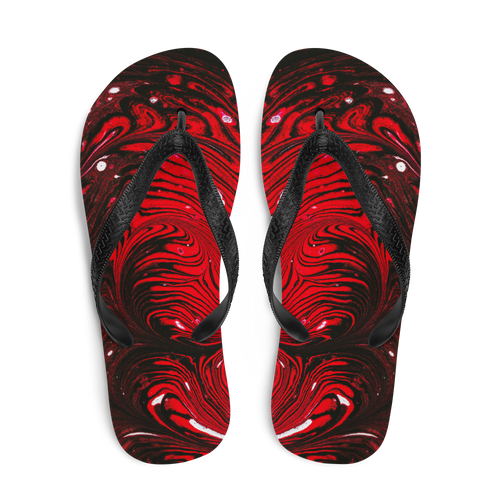 Black Red Abstract Flip-Flops by Design Express