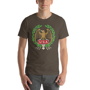 Army / S USA Eagle Illustration Short-Sleeve Unisex T-Shirt by Design Express