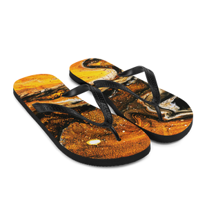 Yellow Orange Abstract Flip-Flops by Design Express