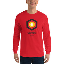 Red / S Germany "Hexagon" Long Sleeve T-Shirt by Design Express