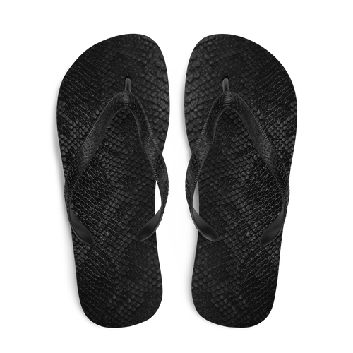 Black Snake Skin Flip-Flops by Design Express