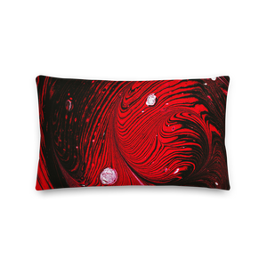 Default Title Black Red Abstract Rectangle Premium Pillow by Design Express