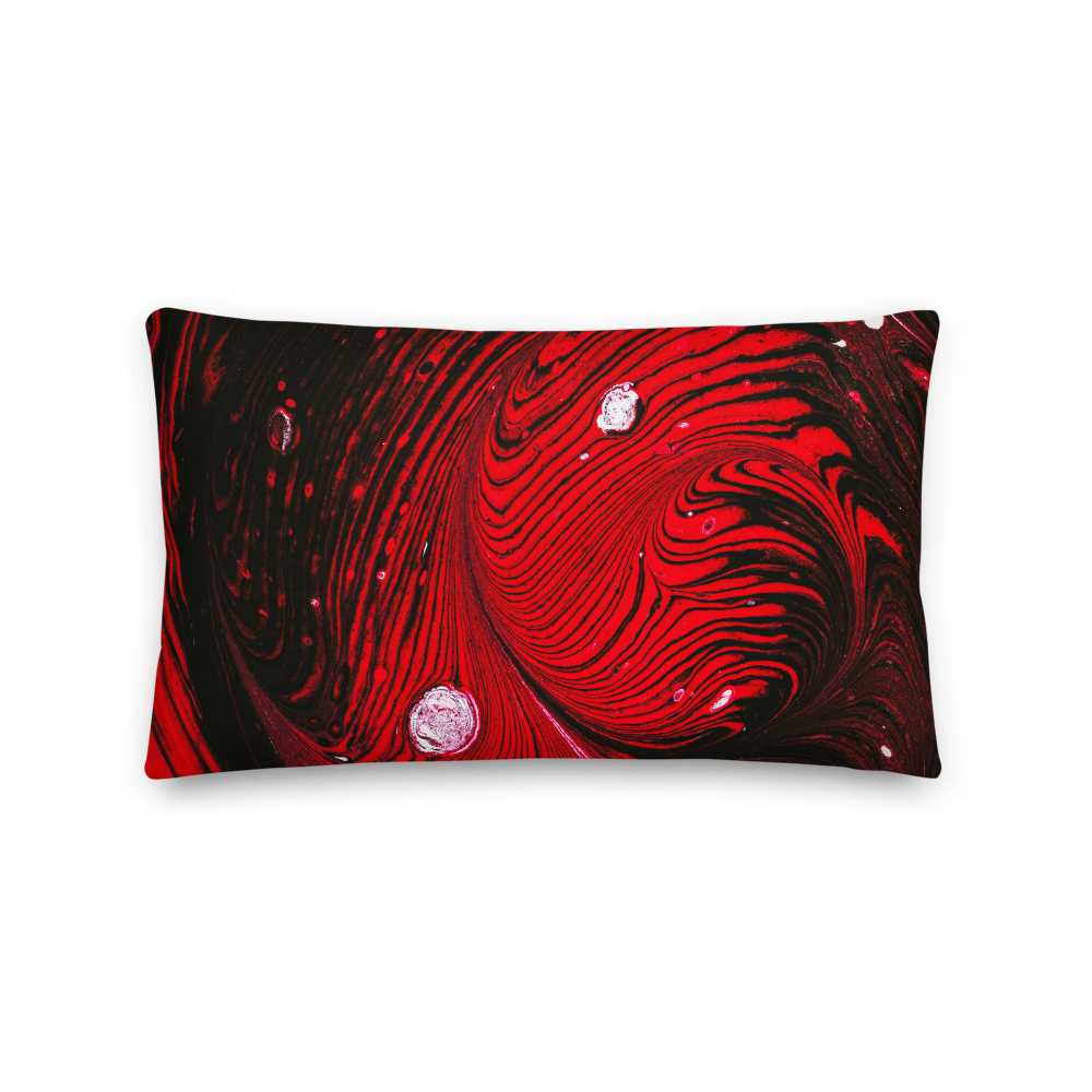 Default Title Black Red Abstract Rectangle Premium Pillow by Design Express