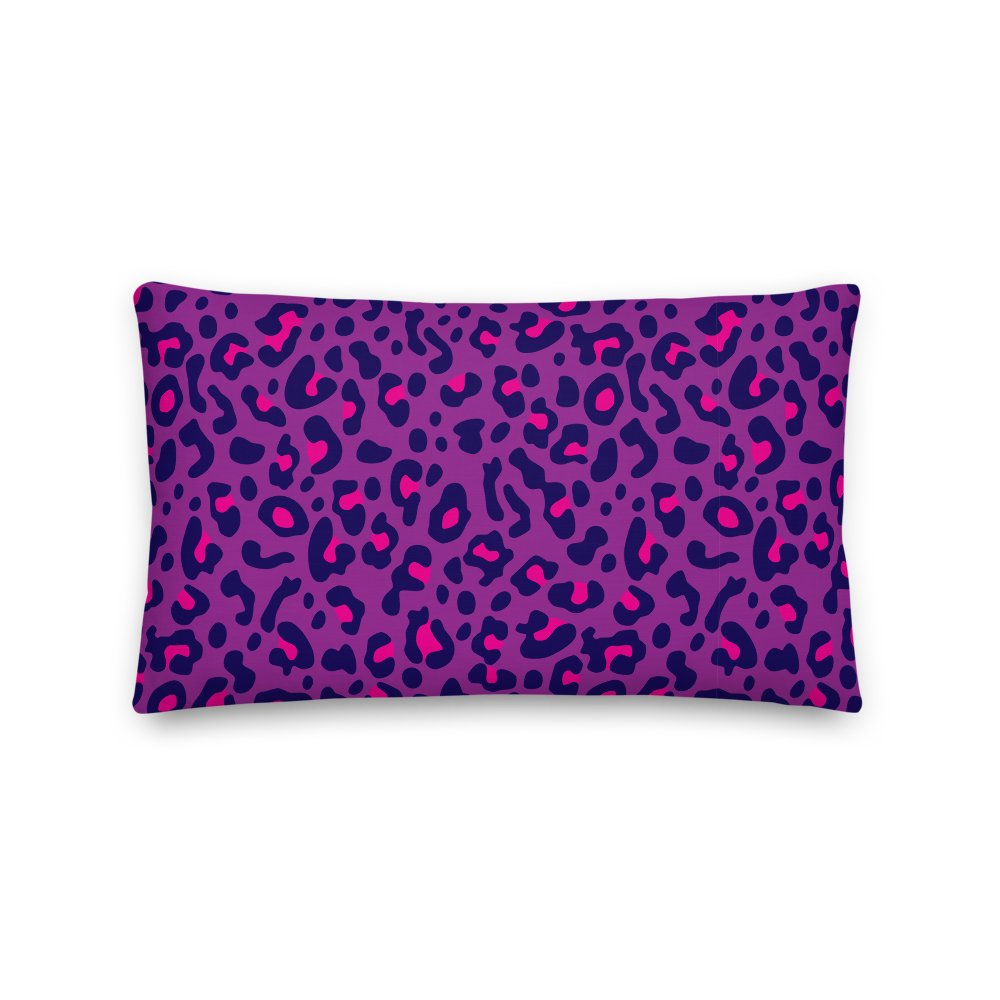 20×12 Purple Leopard Print Premium Pillow by Design Express