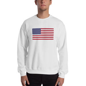 White / S United States Flag "Solo" Sweatshirt by Design Express