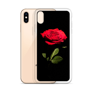 Red Rose on Black iPhone Case by Design Express