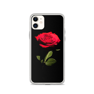 iPhone 11 Red Rose on Black iPhone Case by Design Express