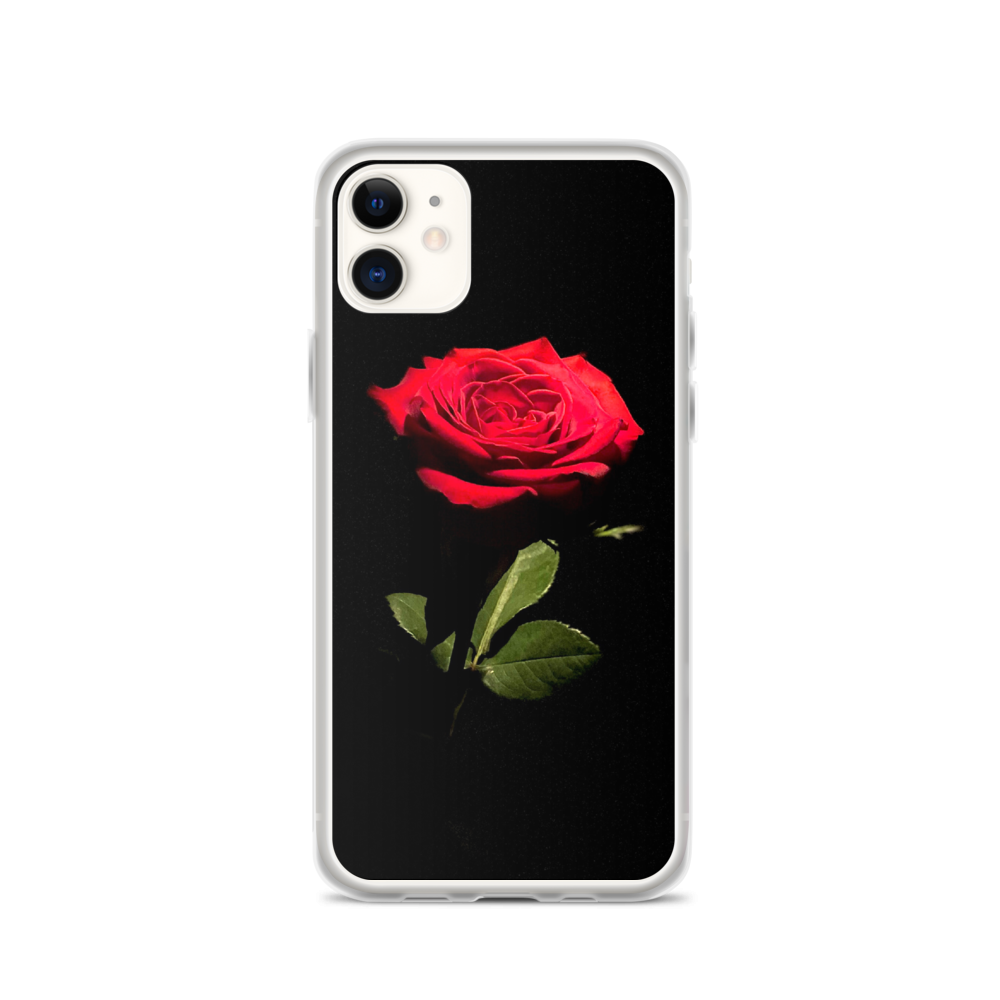 iPhone 11 Red Rose on Black iPhone Case by Design Express