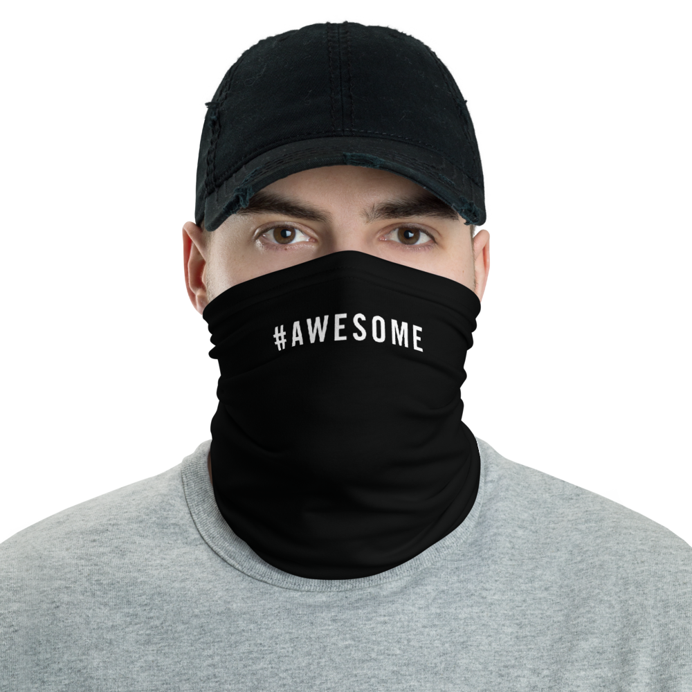 Default Title #AWESOME Hashtag Neck Gaiter Masks by Design Express