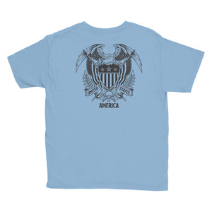 United States Of America Eagle Illustration Backside Youth Short Sleeve T-Shirt by Design Express