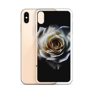 White Rose on Black iPhone Case by Design Express