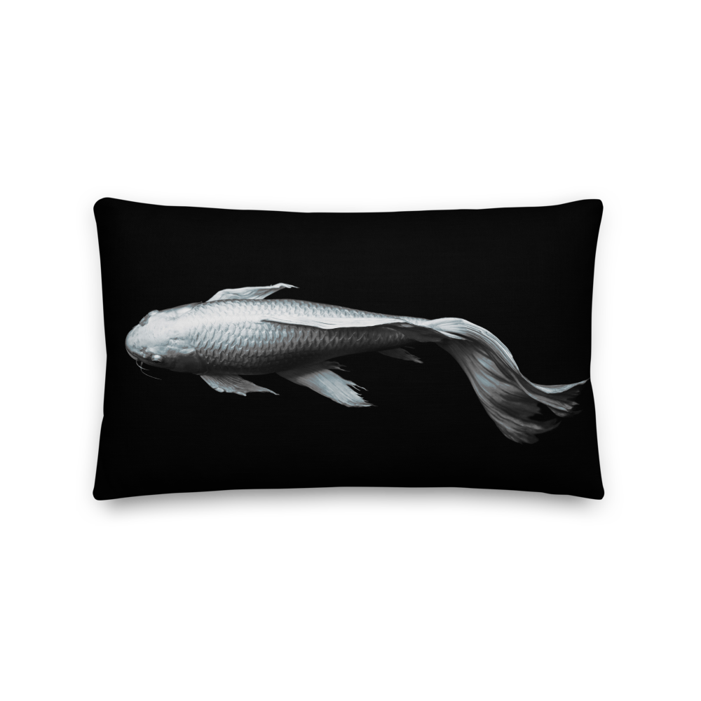 Default Title White Koi Fish Rectangle Premium Pillow by Design Express