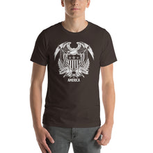 Brown / S United States Of America Eagle Illustration Reverse Short-Sleeve Unisex T-Shirt by Design Express