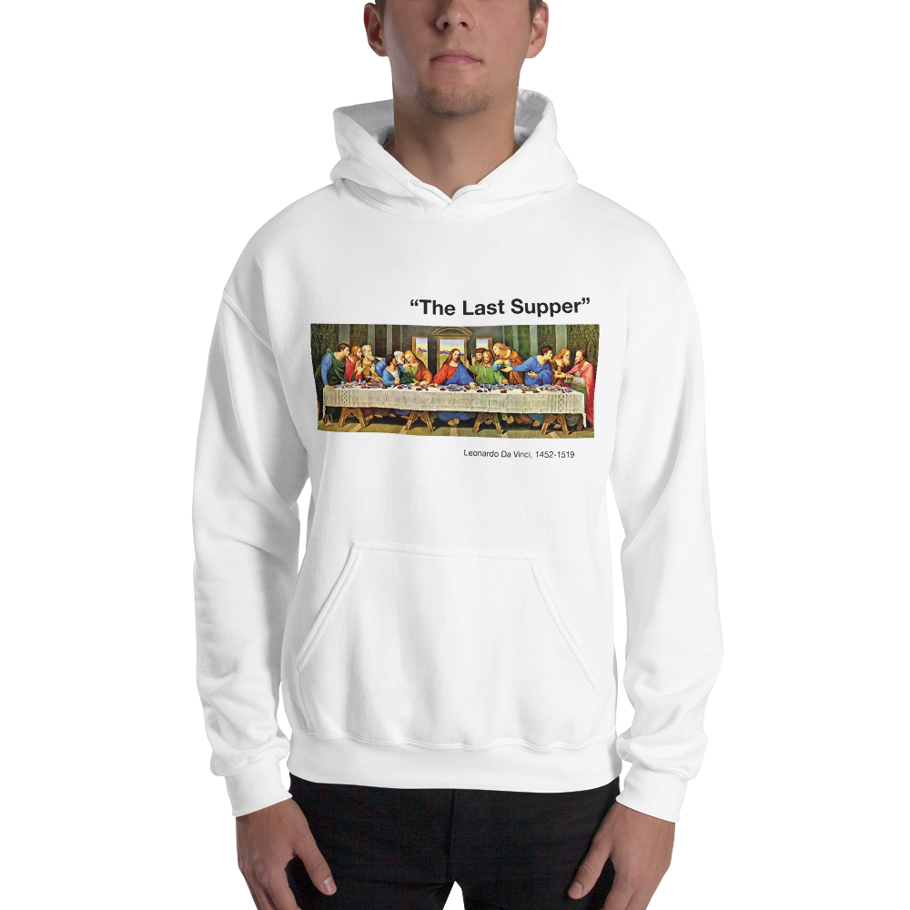 S The Last Supper Unisex White Hoodie by Design Express